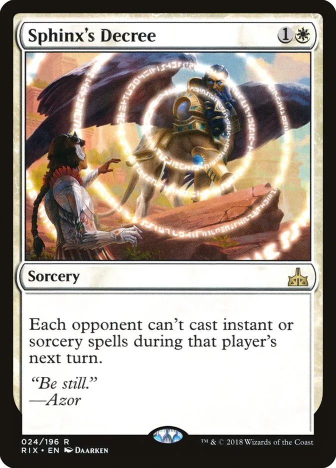 2018 Rivals of Ixalan Sphinx's Decree rare #24 unlisted card image
