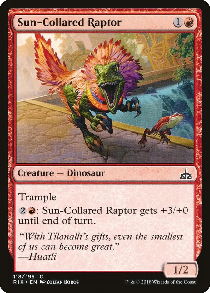 2018 Rivals of Ixalan Sun-Collared Raptor common #118 unlisted card image