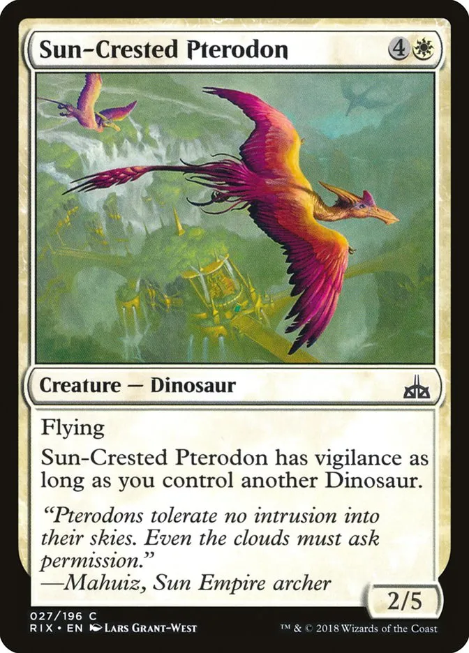 2018 Rivals of Ixalan Sun-Crested Pterodon common #27 unlisted card image