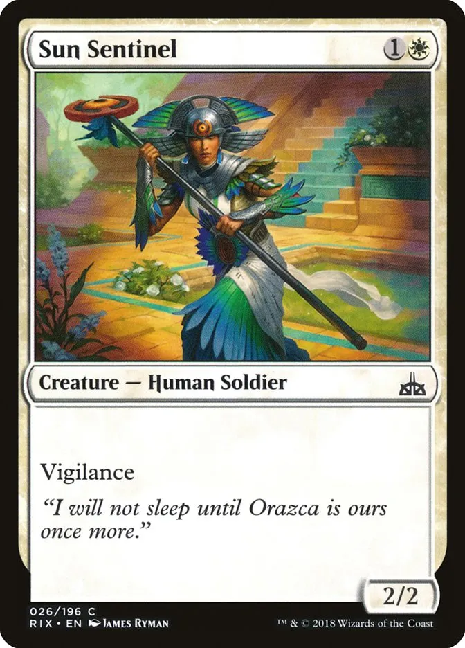 2018 Rivals of Ixalan Sun Sentinel common #26 unlisted card image