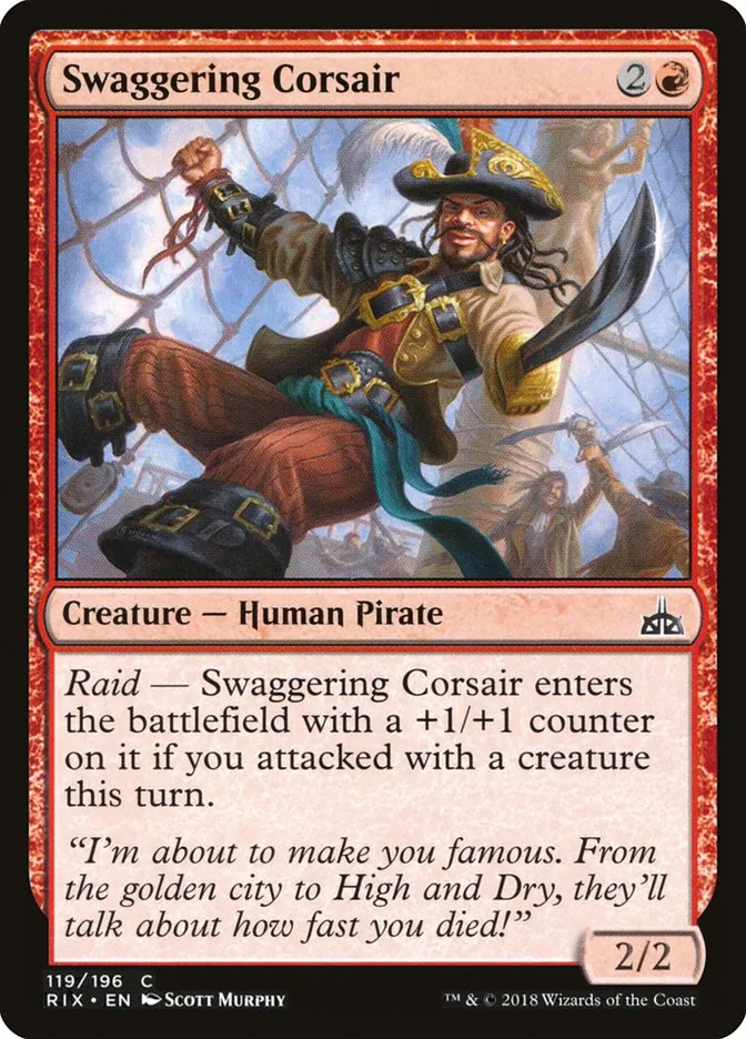 2018 Rivals of Ixalan Swaggering Corsair common #119 unlisted card image