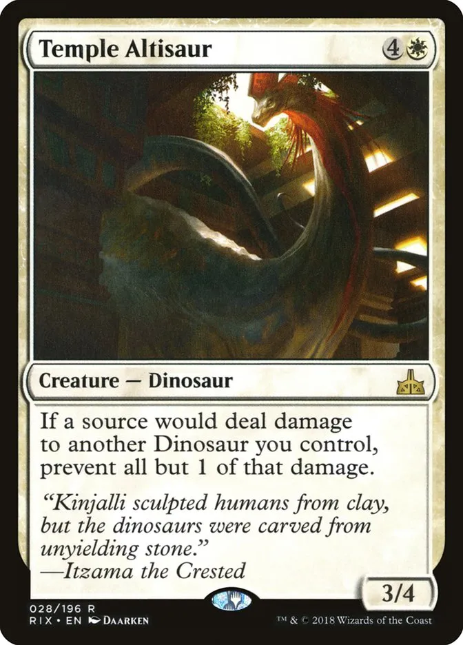 2018 Rivals of Ixalan Temple Altisaur rare #28 unlisted card image