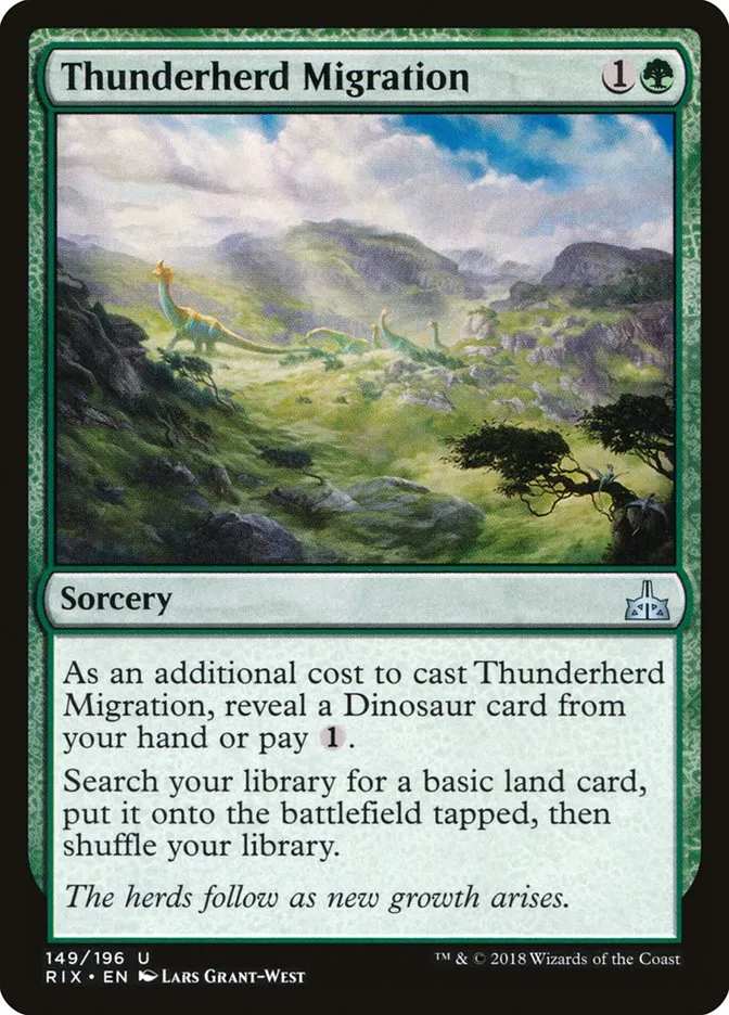 2018 Rivals of Ixalan Thunderherd Migration uncommon #149 unlisted card image