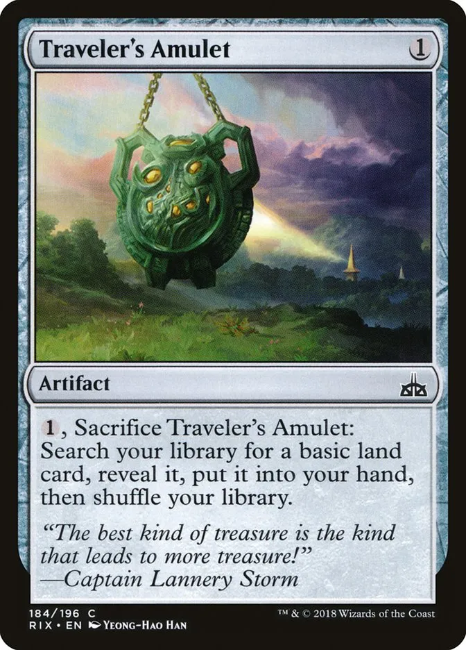 2018 Rivals of Ixalan Traveler's Amulet common #184 unlisted card image