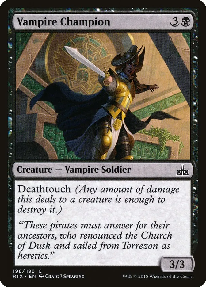 2018 Rivals of Ixalan Vampire Champion common #198 unlisted card image