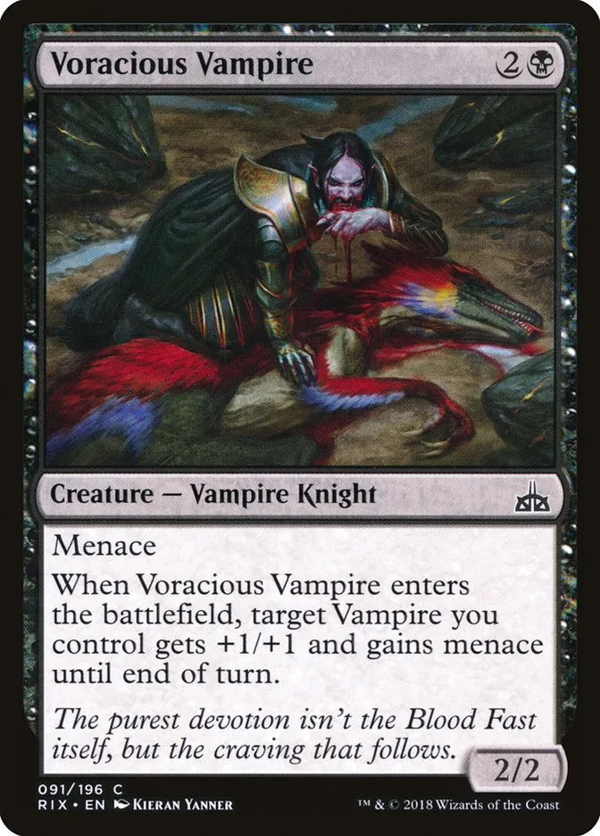 2018 Rivals of Ixalan Voracious Vampire common #91 unlisted card image