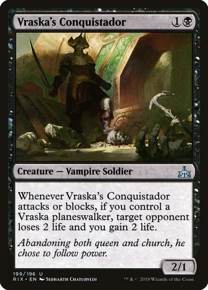 2018 Rivals of Ixalan Vraska's Conquistador uncommon #199 unlisted card image