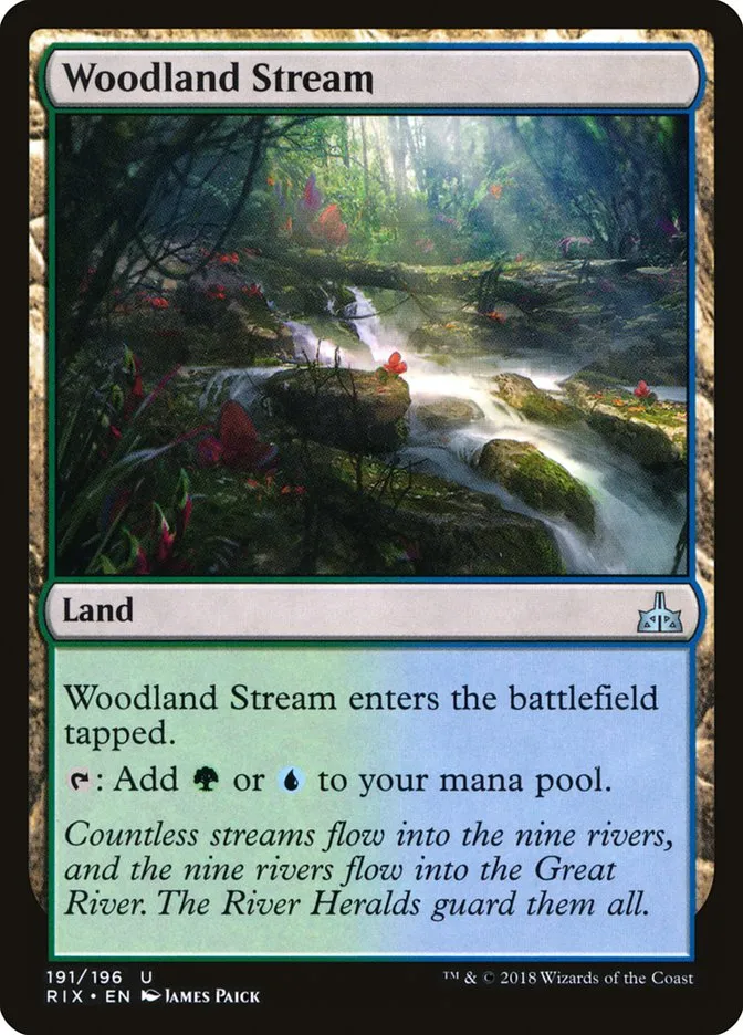 2018 Rivals of Ixalan Woodland Stream uncommon #191 unlisted card image