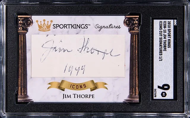 2018 SAGE Sport Kings Icons Cut Signatures Jim Thorpe #ICON-10 card image