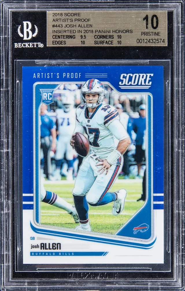 2018 Score Josh Allen Honors Artist's Proof #443 card image