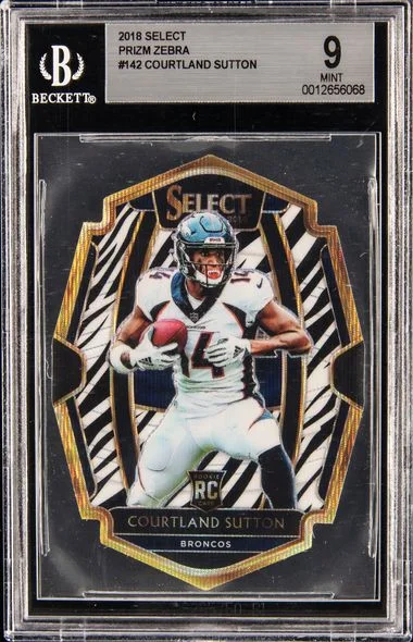 2018 Select Courtland Sutton Zebra Prizm #142 card image
