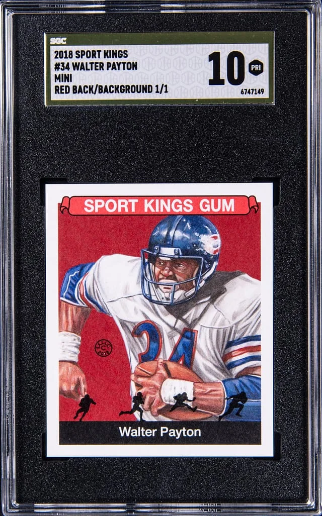 2018 Sport Kings Mini Red Back/Background Walter Payton #34 card image