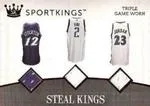 2018 Sportkings Michael Jordan Triple Game Worn #SKV1-SKJ card image