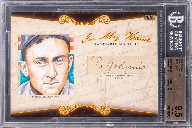 2018 The Bar In My Hand Ty Cobb Handwriting #IMH-TC01 card image