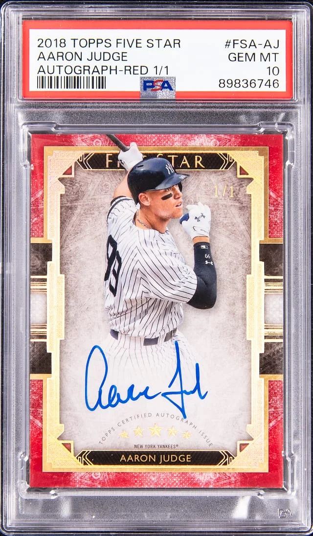 2018 Topps Aaron Judge Five Star Autographs Red #FSA-AJ card image