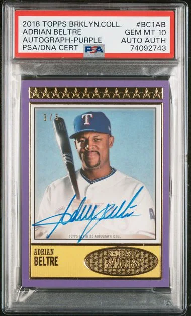 2018 Topps Adrian Beltre Brooklyn Collection Autographs Purple #BC1-AB card image