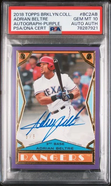 2018 Topps Adrian Beltre Brooklyn Collection Autographs Purple #BC2AB card image