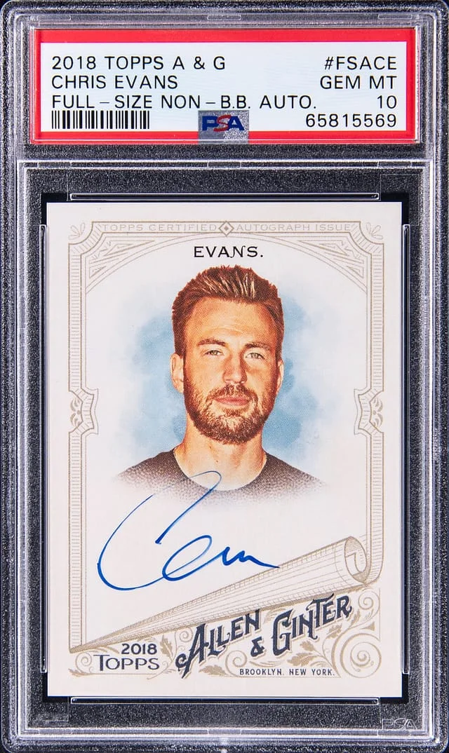 2018 Topps Allen & Ginter Chris Evans Full-Size Non-Baseball Autograph #FSA-CE card image