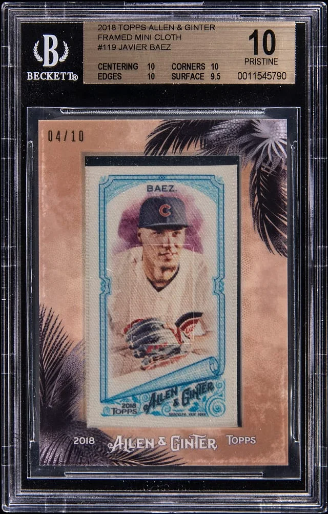 2018 Topps Allen & Ginter Javier Baez Framed Mini Cloth #119 card image