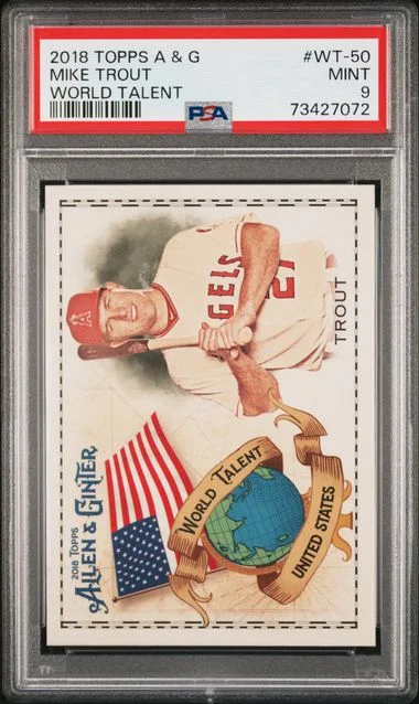 2018 Topps Allen & Ginter Mike Trout World Talent #Wt-50 card image