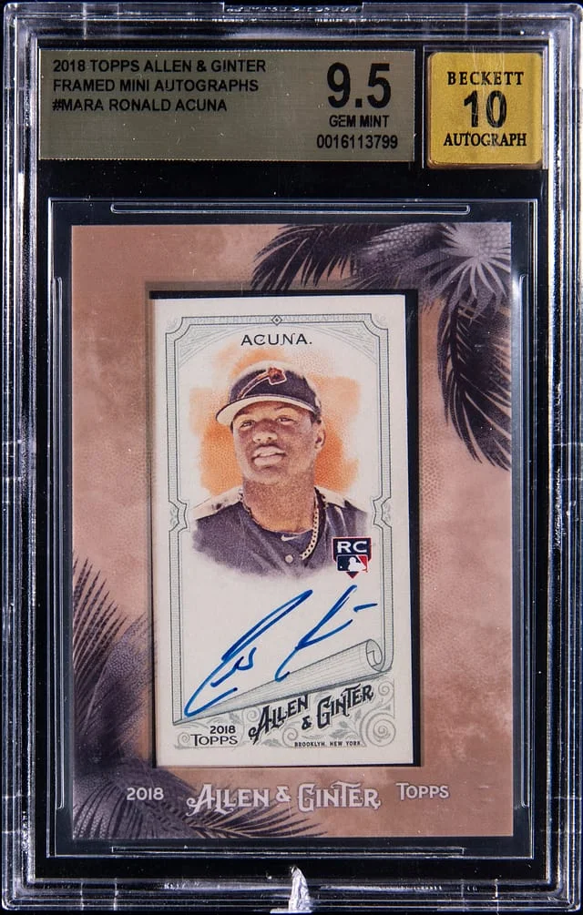 2018 Topps Allen & Ginter Ronald Acuna Jr. Framed Mini Autographs #MA-RA card image