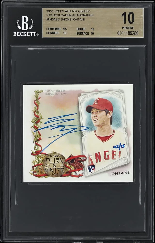 2018 Topps Allen & Ginter Shohei Ohtani Oversized N43 Boxloader Autographs #N43A-SO card image