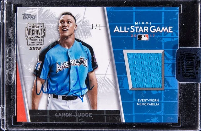 2018 Topps Archives Aaron Judge Siged 17 Topps All Star Game #ASR-AJ card image