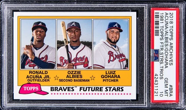 2018 Topps Archives Ronald Acuna Jr 1981 Topps uture Stars Trios #BRA card image
