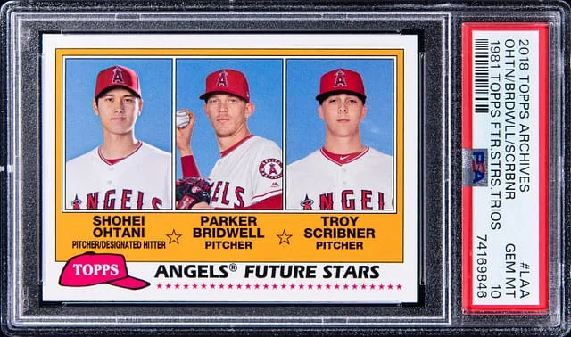 2018 Topps Archives Shohei Ohtani/Parker Bridwell/Troy Scribner 1981 Topps Future Stars Trios #FS-LAA card image