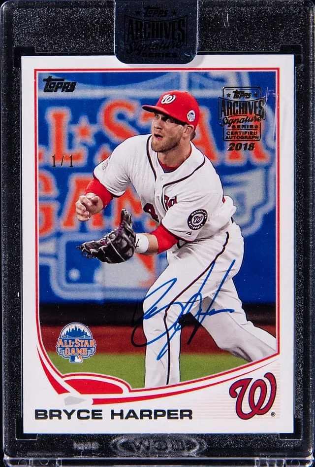 2018 Topps Archives Signature Series Bryce Harper 13 Autograph #US180 card image