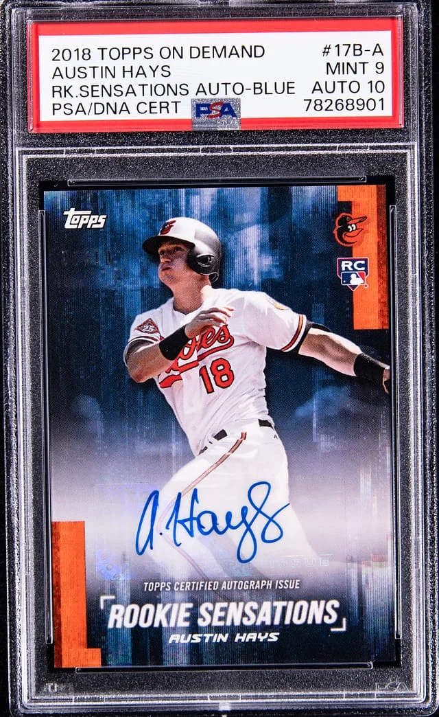 2018 Topps Austin Hays On Demand Sensations Autograph - Blue #17B-A card image