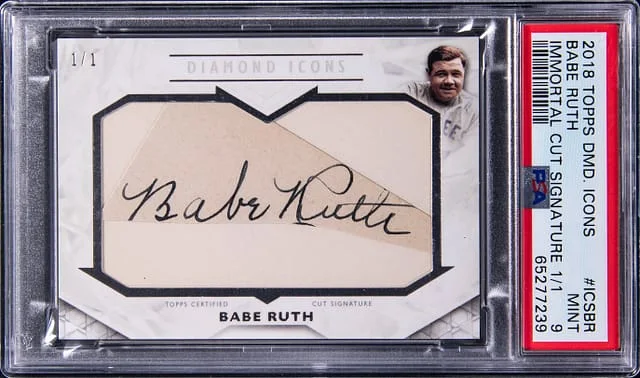 2018 Topps Babe Ruth Diamond Icons Immortal Cut Signatures #ICS-BR card image
