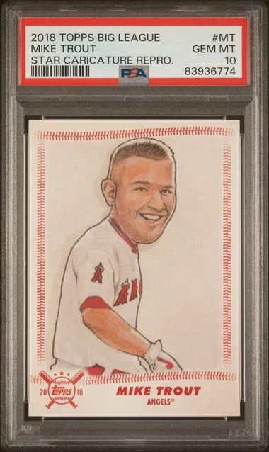 2018 Topps Big Mike Trout League Star Caricature Reproductions #MT card image