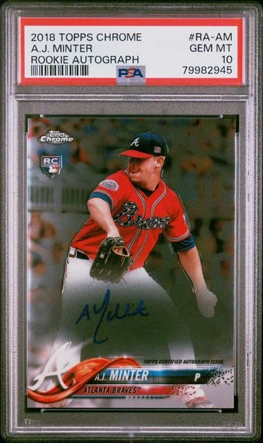 2018 Topps Chrome A.J. Minter Autograph #RA-AM card image