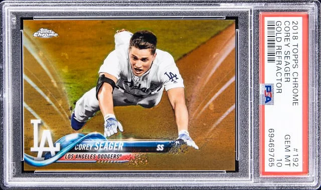 2018 Topps Chrome Corey Seager Gold Refractor #192 card image