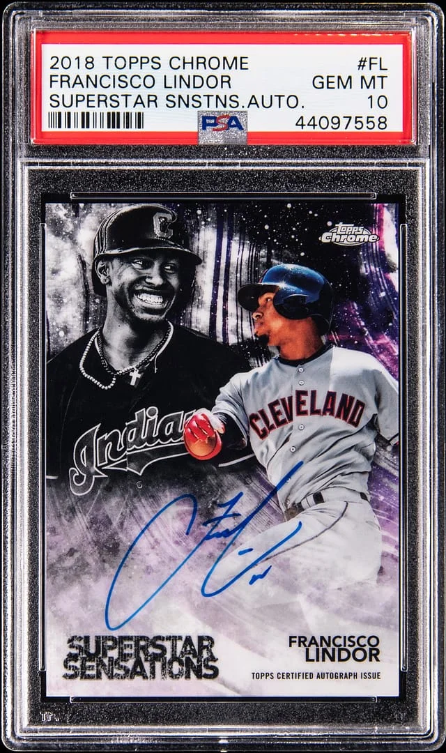 2018 Topps Chrome Francisco Lindor Superstar Sensations Autograph #SSA-FL card image