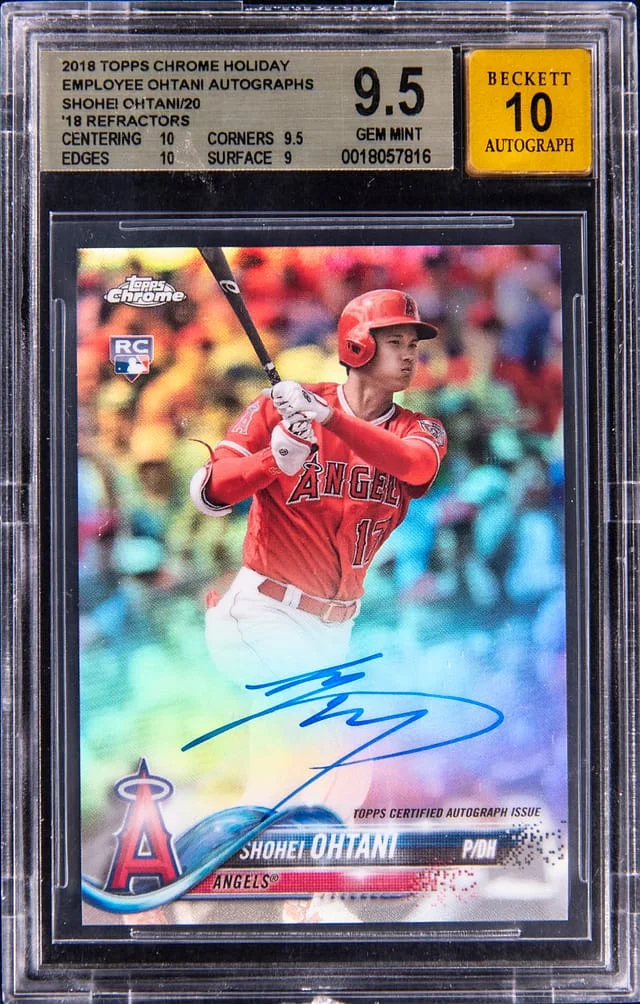 2018 Topps Chrome Holiday Employee Ohtani Autographs '18 Refractor Shohei Ohtani #no-number card image