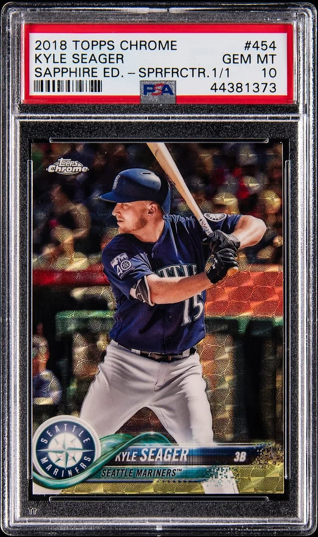 2018 Topps Chrome Kyle Seager SuperFractor #454 card image