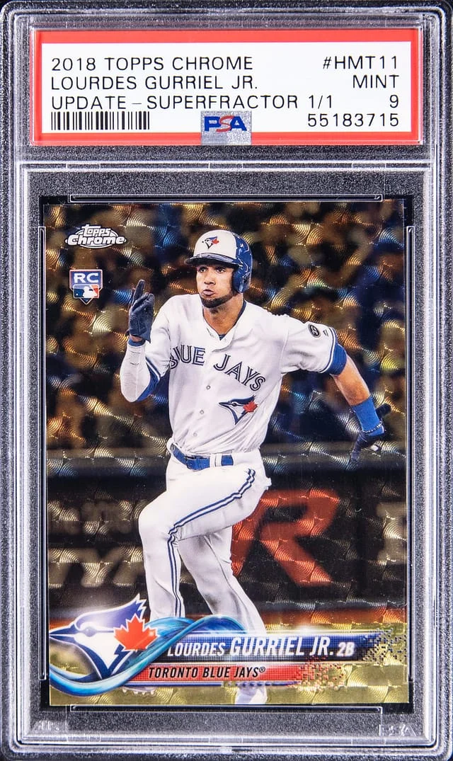 2018 Topps Chrome Lourdes Gurriel Jr. Superfractor #HMT11 card image