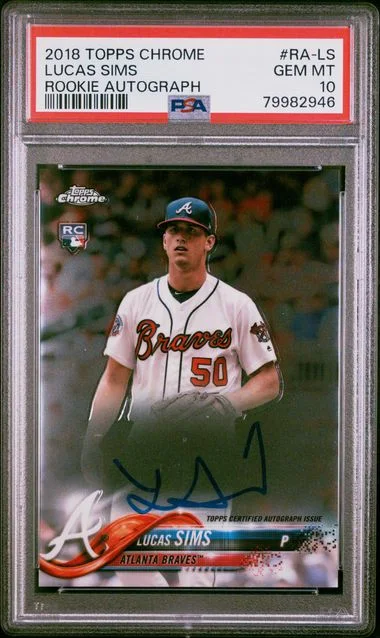 2018 Topps Chrome Lucas Sims Autograph #RA-LS card image