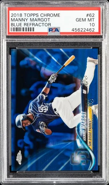 2018 Topps Chrome Manny Margot Blue Refractor #62 card image