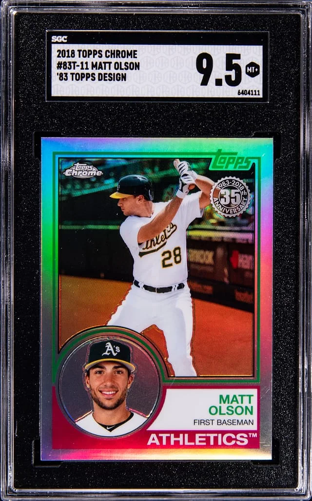 2018 Topps Chrome Matt Olson 83 Topps Design #83T-11 card image