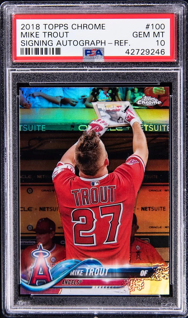 2018 Topps Chrome Mike Trout X-Fractor #100 card image