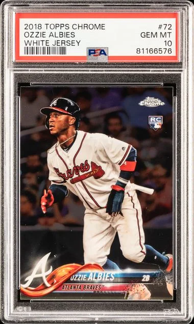 2018 Topps Chrome Ozzie Albies Refractor #72 card image