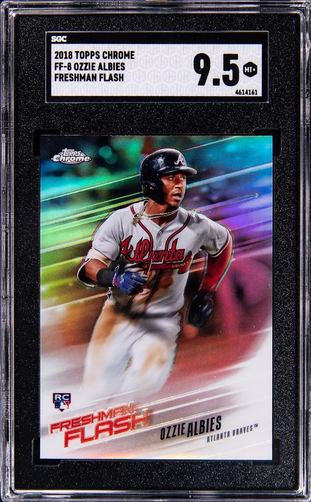 2018 Topps Chrome Ozzie Albies Freshman Flash #FF-8 card image
