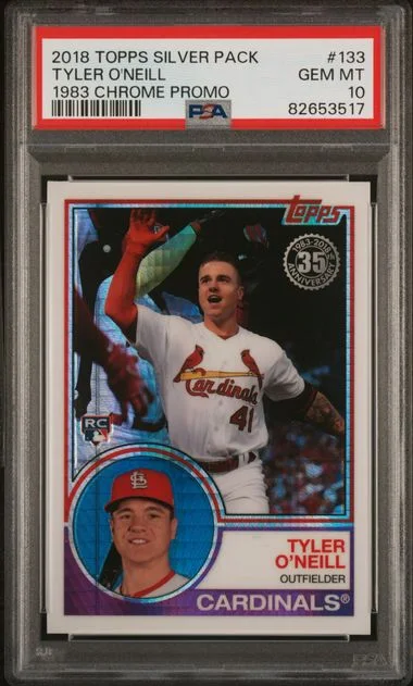 2018 Topps Chrome Promo 133 Tyler O'Neill Silver Pack #1983 card image