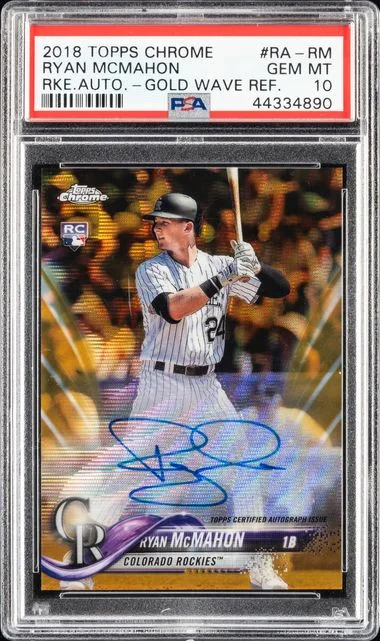 2018 Topps Chrome Ryan Mcmahon Autograph Gold Wave Refractor #RA-RM card image