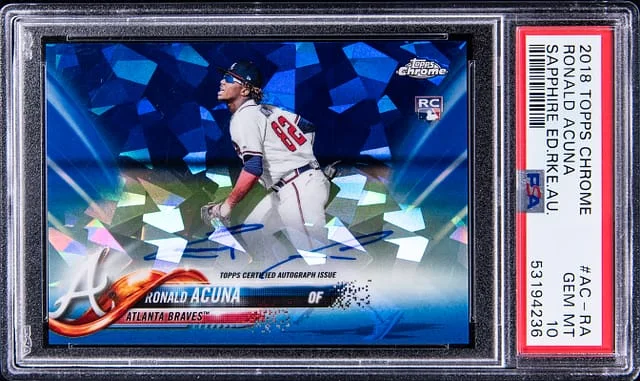 2018 Topps Chrome Sapphire Edition Ronald Acuna Autograph #AC-RA card image