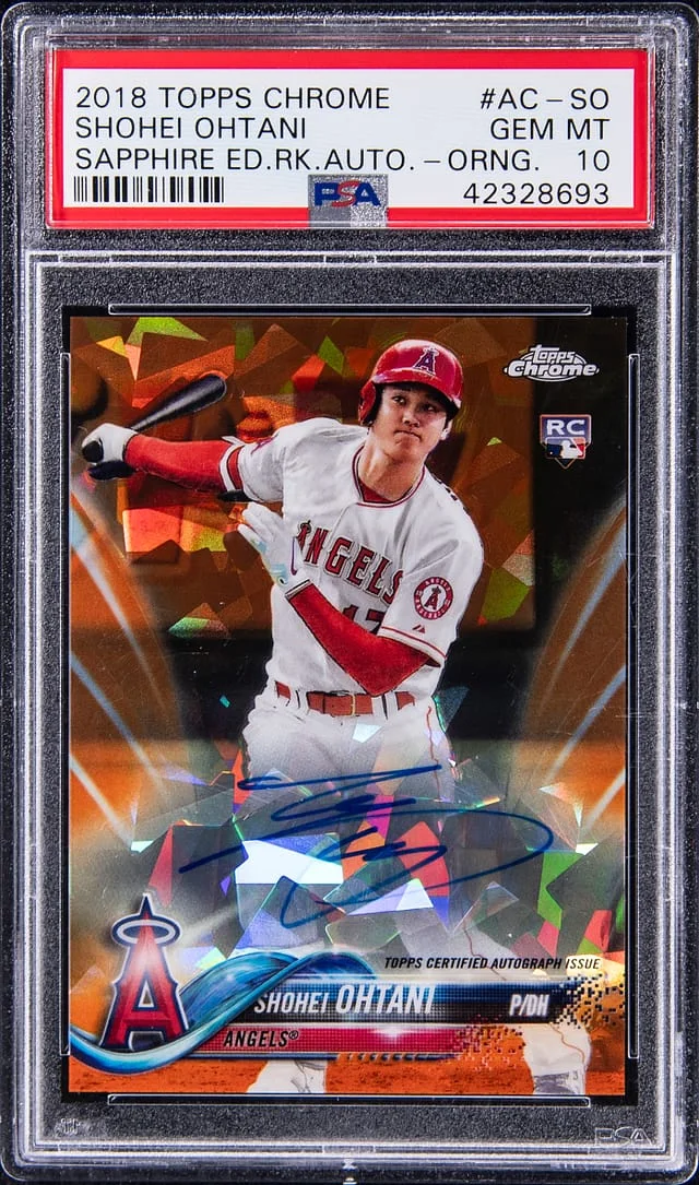 2018 Topps Chrome Sapphire Edition Shohei Ohtani Autographs Red #AC-SO card image
