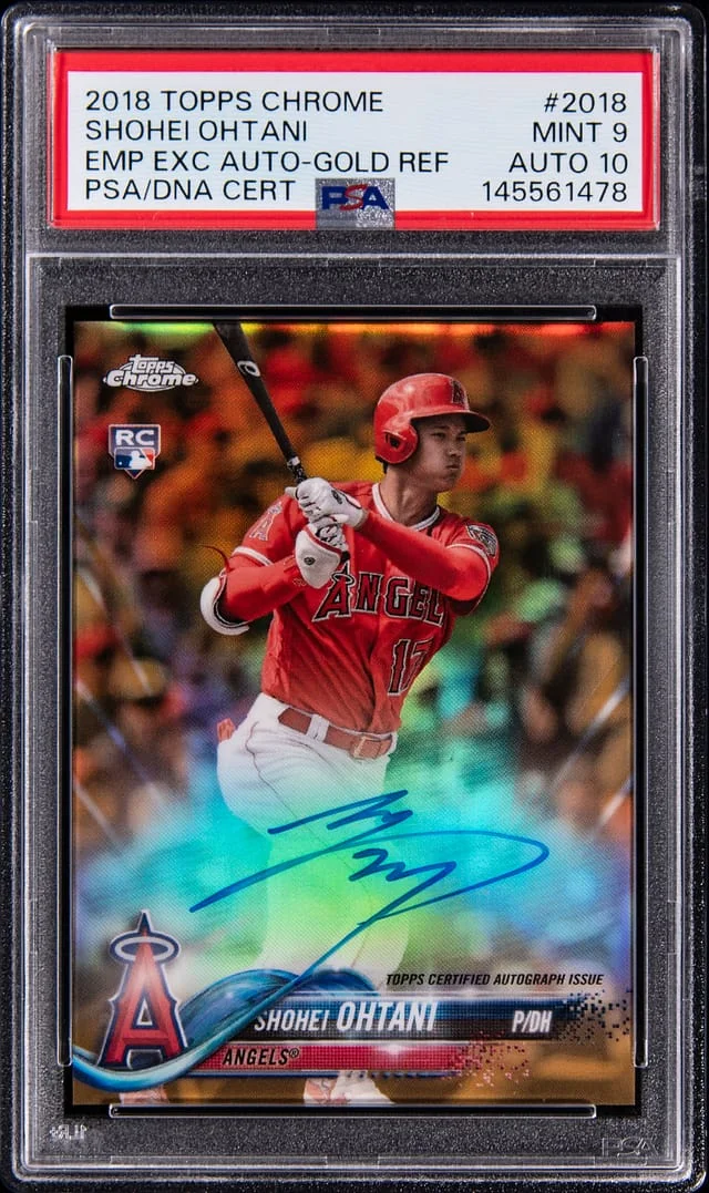 2018 Topps Chrome Shohei Ohtani Employee Exclusive Autographs Red Wave Refractor #2018 card image